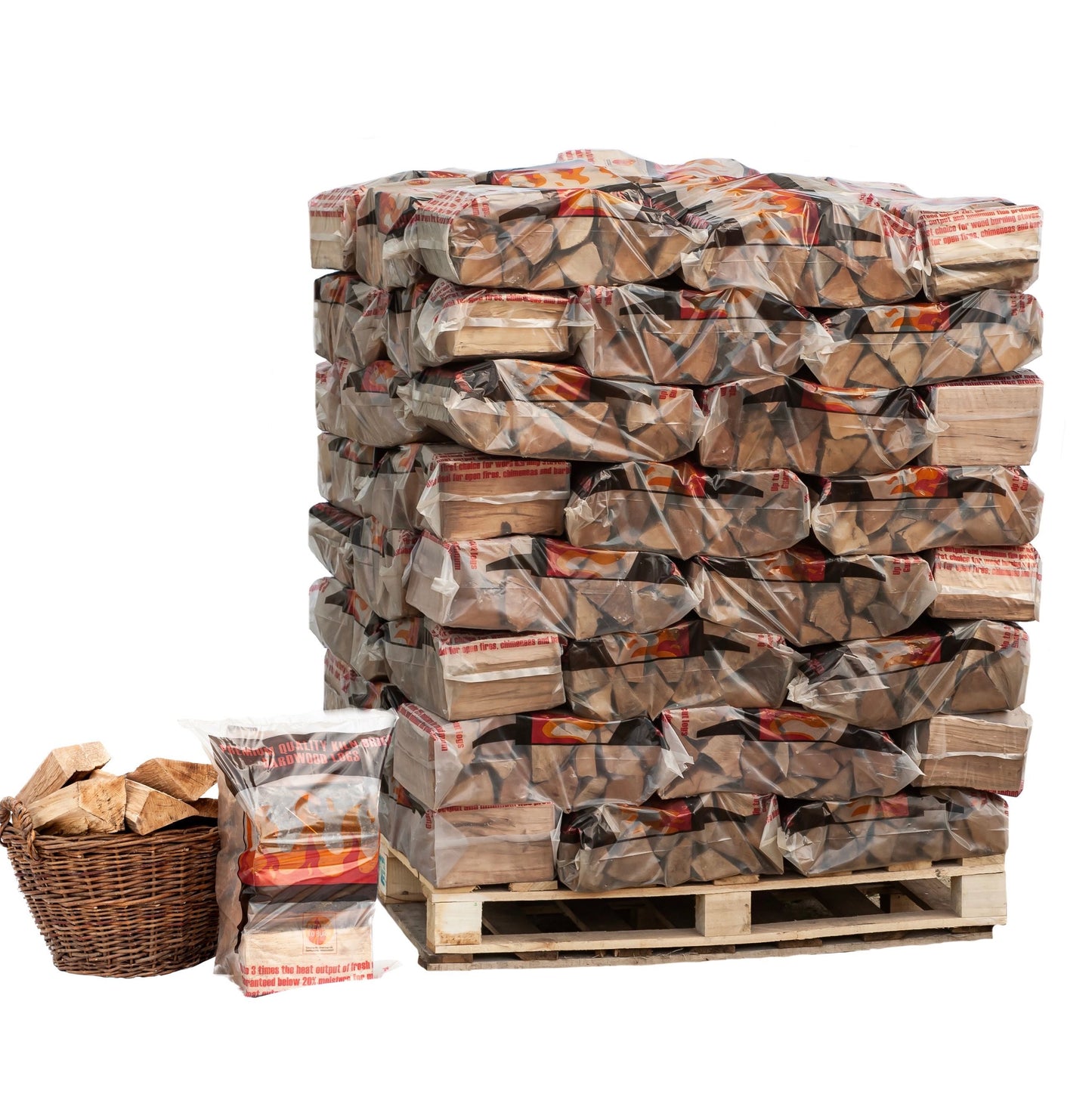 Premium Quality Kiln Dried Hardwood Logs Oak Beech and Hornbeam Pallet of 80 bags